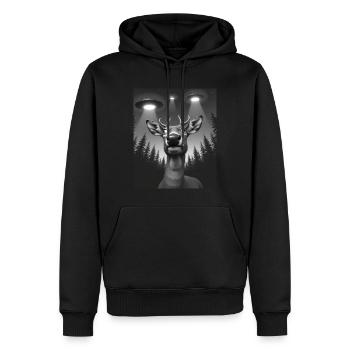 OVNI Drôle de cerf - Sweat à capuche Premium bio Homme - noir - Devant - Nico (187cm)