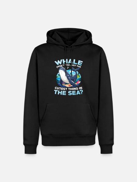 Whale Aren't You Just The Cutest Thing In The Sea - Männer Premium Bio Hoodie - Schwarz
