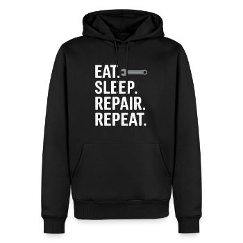 Eat Sleep Repair Repeat - Men’s Premium Organic Hoodie - black - Front - Nico (187cm)