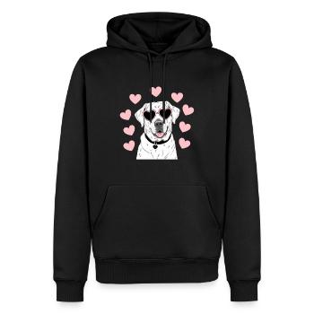 Süßer Labrador mit Herzchen |Hundeliebhaber - Männer Premium Bio Hoodie - Schwarz - Vorne - Nico (187cm)