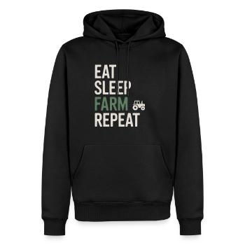 Eat Sleep Farm Repeat - Männer Premium Bio Hoodie - Schwarz - Vorne - Nico (187cm)