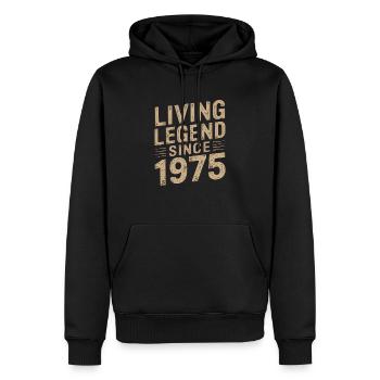 Living Legend Since 1975 - Men’s Premium Organic Hoodie - black - Front - Nico (187cm)
