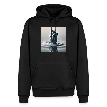 Désir fondant - Sweat à capuche Premium bio Homme - noir - Devant - Nico (187cm)