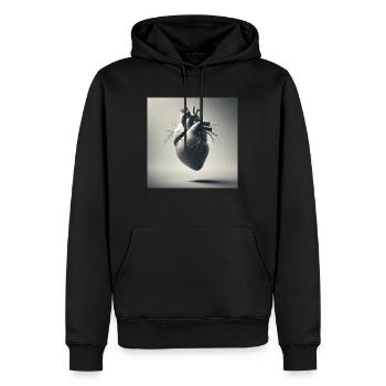 L’origine - Sweat à capuche Premium bio Homme - noir - Devant - Nico (187cm)