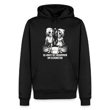 Zu zweit ist zusammen am schönsten - Männer Premium Bio Hoodie - Schwarz - Vorne - Nico (187cm)