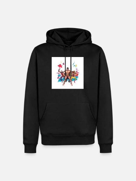 Hero II - Männer Premium Bio Hoodie - Schwarz