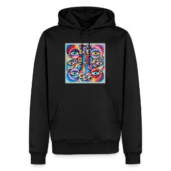 DANTE ALEGRIA - Felpa con cappuccio ecologica premium da uomo - nero - Fronte - Nico (187cm)