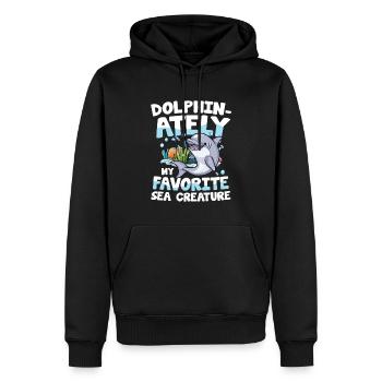 Dolphin-ately My Favorite Sea Creature - Männer Premium Bio Hoodie - Schwarz - Vorne - Nico (187cm)