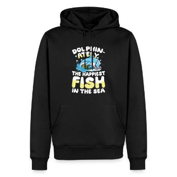 Dolphin-ately The Happiest Fish In The Sea - Männer Premium Bio Hoodie - Schwarz - Vorne - Nico (187cm)