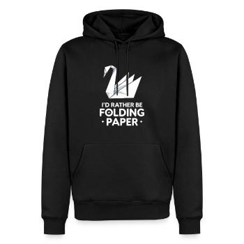 Origami Swans Craft Art Paper Folding Technique - Men’s Premium Organic Hoodie - black - Front - Nico (187cm)