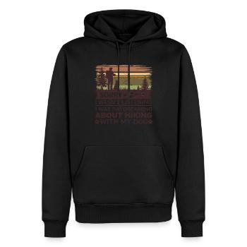 Vivez des aventures de randonnée avec votre chien - Sweat à capuche Premium bio Homme - noir - Devant - Nico (187cm)