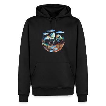 L’espoir sur les sentiers à la campagne - Sweat à capuche Premium bio Homme - noir - Devant - Nico (187cm)
