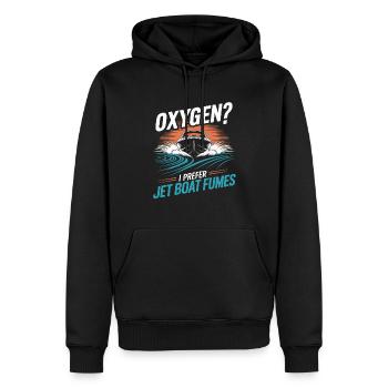 Oxygène? Je préfère les gaz d’échappement des bateaux à réaction pour - Sweat à capuche Premium bio Homme - noir - Devant - Nico (187cm)