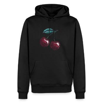 Cerisier doux avec des feuilles scintillantes Design - Sweat à capuche Premium bio Homme - noir - Devant - Nico (187cm)