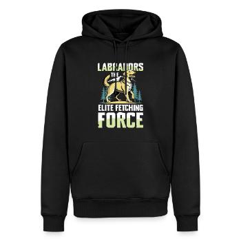 Chasse au Labrador - Sweat à capuche Premium bio Homme - noir - Devant - Nico (187cm)