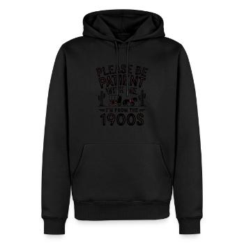 S’il vous plaît, soyez patient avec moi, je viens de la - Sweat à capuche Premium bio Homme - noir - Devant - Nico (187cm)