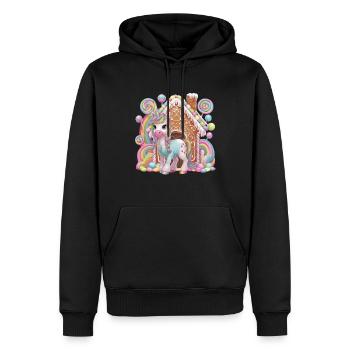 Süßigkeiten Einhorn und Lebkuchenhaus Magie - Männer Premium Bio Hoodie - Schwarz - Vorne - Nico (187cm)