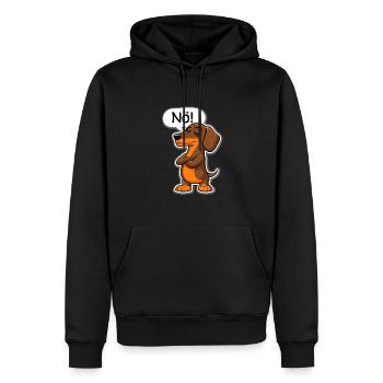 Teckel Nope – Expression charmante pour teckel - Sweat à capuche Premium bio Homme - noir - Devant - Nico (187cm)