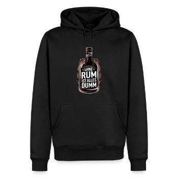 Ohne Rum Ist Alles Dumm - Perfekt für Rum - Männer Premium Bio Hoodie - Schwarz - Vorne - Nico (187cm)