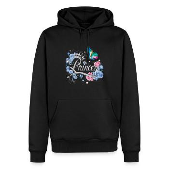 Des fleurs et des papillons pour les princesses – - Sweat à capuche Premium bio Homme - noir - Devant - Nico (187cm)