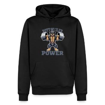 Rottweiler Power Gym Force de musculation - Sweat à capuche Premium bio Homme - noir - Devant - Nico (187cm)