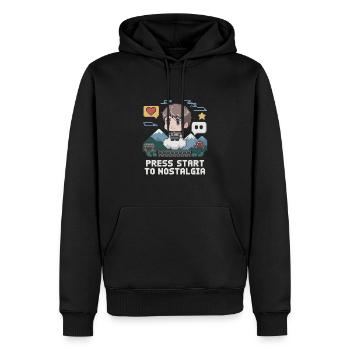 Appuyez sur Démarrer pour Nostalgia Pixel Gamer World - Sweat à capuche Premium bio Homme - noir - Devant - Nico (187cm)