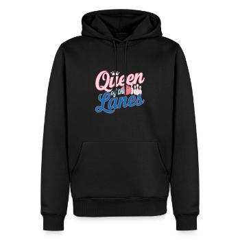 Reine des pistes bowling femme passion - Sweat à capuche Premium bio Homme - noir - Devant - Nico (187cm)