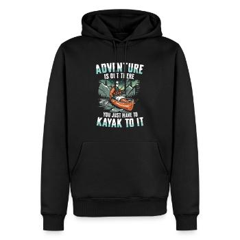 Abenteuer Erwartet Dich: Kajak Erleben in der - Männer Premium Bio Hoodie - Schwarz - Vorne - Nico (187cm)