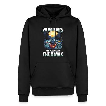 Keine Sorgen Erlaubt Im Kajak: Entdecke Die - Männer Premium Bio Hoodie - Schwarz - Vorne - Nico (187cm)