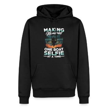 Erinnerungen Schaffen: Ein Boot Selfie Nach Dem - Männer Premium Bio Hoodie - Schwarz - Vorne - Nico (187cm)