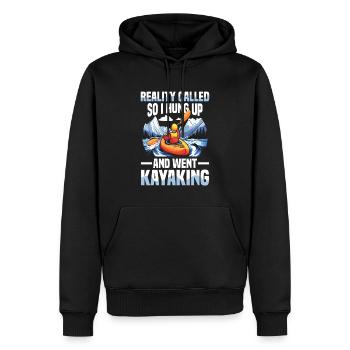 Reality Called So I Hung Up And Went Kayaking - Men’s Premium Organic Hoodie - black - Front - Nico (187cm)