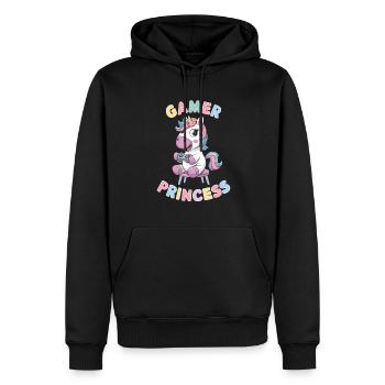 Einhorn Gamer Prinzessin Verspielt Und Fantastisch - Männer Premium Bio Hoodie - Schwarz - Vorne - Nico (187cm)