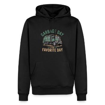 La journée de collecte des ordures est mon jour préféré - Humour pour - Sweat à capuche Premium bio Homme - noir - Devant - Nico (187cm)