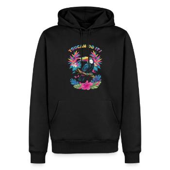 Tukan Schaffst Du Es! Tropische Farbenpracht - Männer Premium Bio Hoodie - Schwarz - Vorne - Nico (187cm)