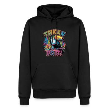 Toucan Fais-le ! Toucan coloré sur branche avec - Sweat à capuche Premium bio Homme - noir - Devant - Nico (187cm)