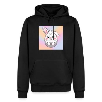Eierglück mit Hase - Männer Premium Bio Hoodie - Schwarz - Vorne - Nico (187cm)