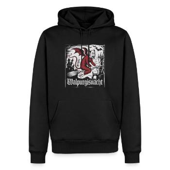 Hexen Walpurgisnacht Fliegender Dämon Mit Schloss - Männer Premium Bio Hoodie - Schwarz - Vorne - Nico (187cm)