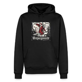 Walpurgisnacht Hexen Teufel Hexe auf Besen - Männer Premium Bio Hoodie - Schwarz - Vorne - Nico (187cm)