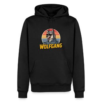 Wolfgang Wolf Style rétro avec lunettes de soleil - Sweat à capuche Premium bio Homme - noir - Devant - Nico (187cm)