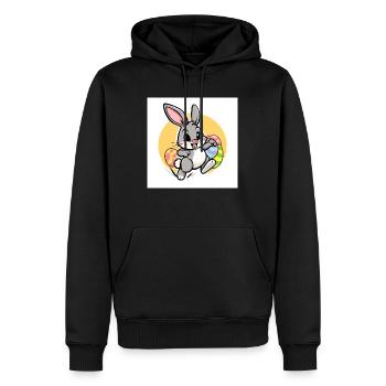 Der süße Osterhase - Männer Premium Bio Hoodie - Schwarz - Vorne - Nico (187cm)