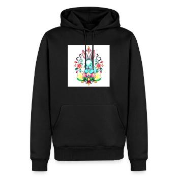 Ei-Catcher: Hase Edition - Männer Premium Bio Hoodie - Schwarz - Vorne - Nico (187cm)