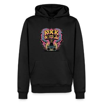 Rock N Roll Musik-Liebhaber Retro Boombox - Männer Premium Bio Hoodie - Schwarz - Vorne - Nico (187cm)