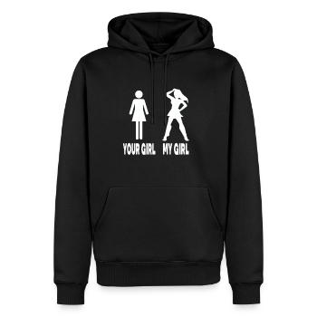 Your Girl My Girls Humorous Illustration - Men’s Premium Organic Hoodie - black - Front - Nico (187cm)