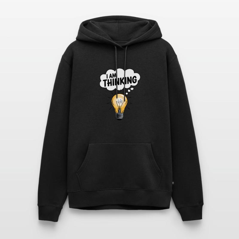 I Am Thinking Light Bulb Thought Cloud Creativity Men’s Premium Organic Hoodie