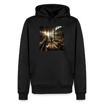 Robe de mariée forêt coucher de soleil - Sweat à capuche Premium bio Homme - noir - Devant - Nico (187cm)