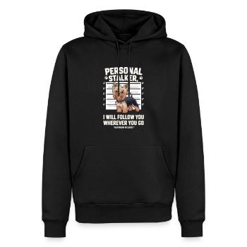 Personal Stalker Dog vous accompagne partout - Sweat à capuche Premium bio Homme - noir - Devant - Nico (187cm)