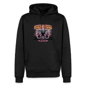 Rock N Roll Retro Music Boombox Explosion - Men’s Premium Organic Hoodie - black - Front - Nico (187cm)