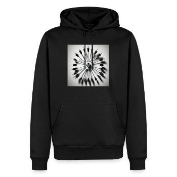Flechette - Sweat à capuche Premium bio Homme - noir - Devant - Nico (187cm)