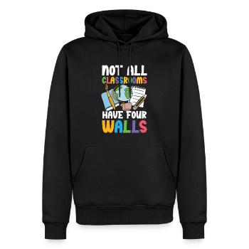 Toutes les salles de classe n’ont pas quatre murs - Sweat à capuche Premium bio Homme - noir - Devant - Nico (187cm)