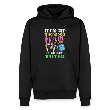 Promu à l’école à la maison maman la tâche que j’ai - Sweat à capuche Premium bio Homme - noir - Devant - Nico (187cm)